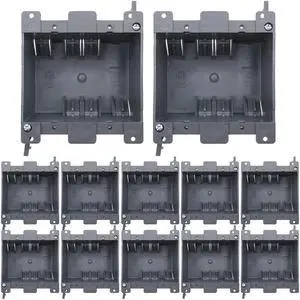 MAKERELE 2 Gang Old Work Electrical Box,Outlet Box Old Work 26 cu.Inch Plastic Junction Box for Switches Have 2 Hours Fire Safety and ETL Tested for Home Improvement(12 Pack)