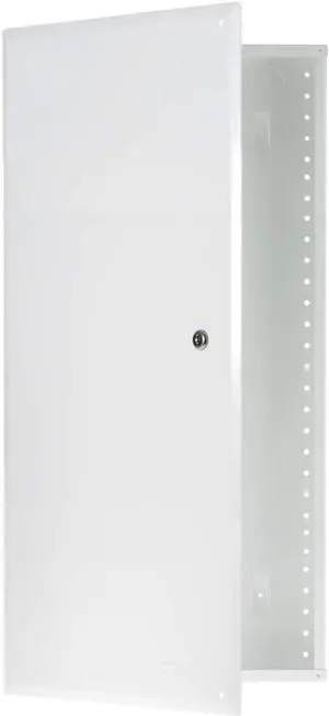 Legrand - OnQ Media Enclosure with Hinged Door, 28 Inch Metal Media Box with Key Lock, Cable Management Box to Hide Cords and Store Devices, Color, EN2850