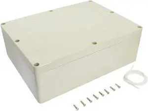 LeMotech Waterproof Dustproof IP65 ABS Plastic Junction Box Universal Electric Project Enclosure Pale Gray 12.6 x 9.45 x 4.33 inch (320 x 240 x 110 mm)