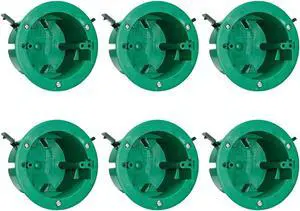 Round Electrical Old Work Box, PVC, UL Listed, 6 Pack