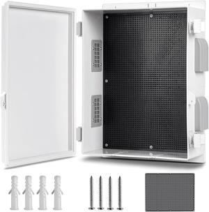 Outdoor Waterproof Electrical Junction Box, ABS Water Resistant Enclosure with Internal Mounting Panel & Hinged Cover (15.7" H* 11" L* 5.9" W)