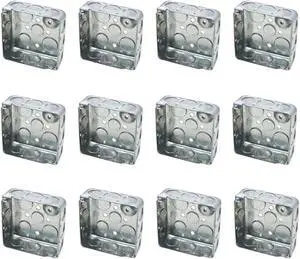 12 Pack 4" Square Electrical Box, 1-1/2'' Deep Metal Electrical Box, 21.0 Cu. in. Capacity, Electrical Junction Box, Galvanized