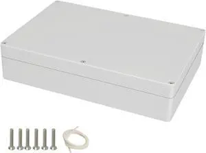 Project Box ABS Plastic Junction Box IP65 Waterproof Weatherproof Electrical Enclosoure Power Box for Electric Gray White 10.4"x 7.2"x 2.4"(263 x 182 x 60mm)