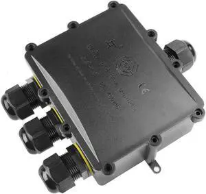 La Vane IP68 Waterproof 4 Way Electrical Junction Box for Ø5-12mm Cable | TUV VDE CE, ABS+PVC, dust/fireproof, with Cable Gland & Terminals, Large interior for Indoor & Outdoor Lighting Garden Farm La Vane IP68 Waterproof 4 Way Electrical Junction Box for Ø5-12mm Cable | TUV VDE CE, ABS+PVC, dust/fireproof, with Cable Gland & Terminals, Large interior for Indoor & Outdoor Lighting Garden Farm