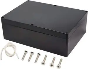 Junction Box, Zulkit Project Box IP65 Waterproof Outdoor Box ABS Plastic Electrical Boxes Electronic Enclosure Black 11.42 x 8.27 x 3.94 inch (290 x 210 x 100 mm)(Pack of 1)