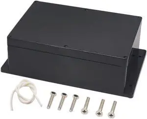 Zulkit Junction Box ABS Plastic Dustproof Waterproof IP65 Universal Electrical Boxes Project Enclosure with Fixed Ear Black 10.4 x 7.2 x 3.7 Inch (263 x 182 x 95 mm) (Pack of 1)