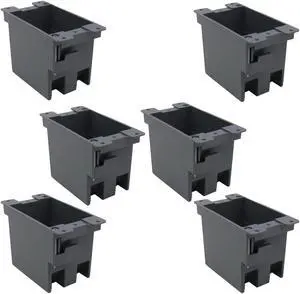 Old Work Electrical Box 1 GangPVC Electrical Junction Box for Switch14 CU.in.Electrical Outlet Boxes Plastic Single (Pack of 6),for Home Improvement,ETL,Fire Rated for 2 Hours