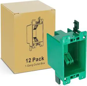Old Work Box 1 Gang Electrical Outlet Boxes - Remodel PVC Receptacle, UL Listed, 12 Pack