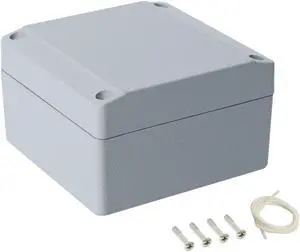 LeMotech Junction Box, Aluminum Alloy Metal Electrical Box, IP67 Waterproof Dustproof Project Box, Outdoor Universal Enclosure, Grey 3.9x3.9x2.3in (100x100x60mm)
