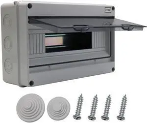 IP65 ABS Waterproof Circuit Breaker Distribution Box Din,ABS 3 Phase Power Supply Plastic Distribution Boxes Electrical for Circuit Breaker 15 Way