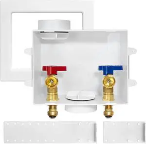 Washing Machine Outlet Box, 1/2 Inch Push-Fit Inlet x 3/4 Inch MHT Outlet Connection, Push to Connect Pex Laundry Washer Box with Center Drain