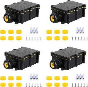 FDG Cable Junction Box for Outdoor use T-Shape Cable Connector Waterproof IP68 Connection Box for 4-15 mm 2-Pole Quick Connector (4PCS)