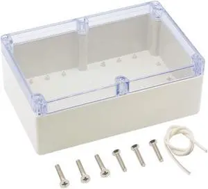 Zulkit Junction Box ABS Plastic Dustproof Waterproof IP65 Universal Electrical Boxes Project Enclosure Grey with Clear Cover 9.1 x 5.9 x 3.4 inch (230 x 150 x 87mm)