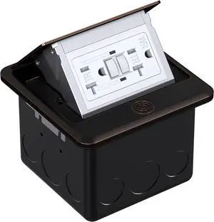 WEBANG Pop Up Floor Outlet Covers Box with 20 Amp Stainless Steel GFCI Tamper Resistant Rceptacle Outlet, ETL Listed, Oil Rubbed Bronze