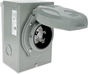 Miady 30 Amp Generator Power Inlet Box, L5-30P, 125 Volt, For Generators Up to 3750 Watts, Weatherproof, ETL Listed