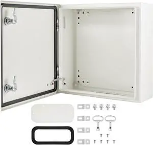 TOTUFY Steel Electrical Junction Box 16'' x 16'' x 6'', IP66 Waterproof Outdoor Metal Electrical Enclosure Box, Universal Electrical Project Box with Lock & Mounting Plate
