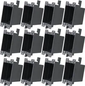 Old WorkElectrical Outlet Box,Single Gang, 14 Cubic Inch Plastic Junction Box for Switches,for Home Improvement, ETL Listed and Fire Rated for 2 Hours(12 PCS)