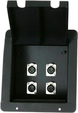 Elite Core | FB4 | Recessed Floor Box | 4 XLRF Connections