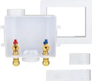 EFIELD Universal Washing Machine Outlet Box,1/2-inch Push-fit Inlet x 3/4 inch MHT Outlet Connection, Center Drain