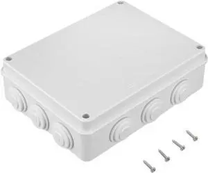 ABS Plastic Dustproof Waterproof IP65 Junction Box Universal Electrical Project Enclosure White 10"x7.9"x3.1"(255mmx200mmx80mm)