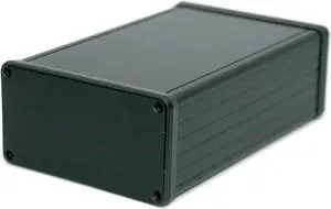 BOX3-1455N-BK Black Aluminum Box, for 3U Sized PCBs, with 11 Card Guide Slots, Box = 6.30 x 4.06 x 2.10 in