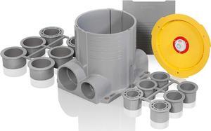 Leviton 2-Gang Concrete Floor Box System, Gray, FBBOX-GY