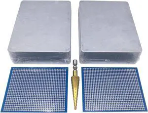 2 pcs 1590BB Enclosure Box incl. Step Drill, PCBs, Aluminum Guitar Effect Pedal Case, unpainted
