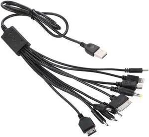 10 in 1 Multi Charging Cable, Universal Multiple Charging Cord Charging Cable with 10 Ports for Charging Cell Phones Speaker MP3 MP4 & More