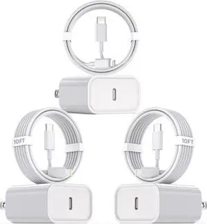 10Foot Fast iPhone Charging Cable 3-Pack Super Fast i Phone Charger USB C Charging Block Wall Charger PD Adapter with 10FT Type C to Lightning Cable Cord for iPhone 14/13/12/11ProMax/XS Max/XS/XR/8/SE 10Foot Fast iPhone Charging Cable 3-Pack Super Fast i Phone Charger USB C Charging Block Wall Charger PD Adapter with 10FT Type C to Lightning Cable Cord for iPhone 14/13/12/11ProMax/XS Max/XS/XR/8/SE
