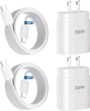 iPhone 16 15 Charger Fast Charging 30W USB C iPhone 16 15 Pro Max Charger Block &10FT Long Type C Cable Cord for iPhone 16/16 Pro Max/15/15 Pro Max/15 Plus/iPad Pro 12.9/11 Android Phone for S25Ultra