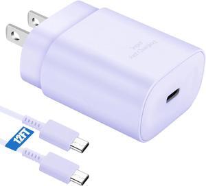 Type C Charger Fast Charging,25W USB C Charger Super Fast Charging Android Phone Charger Block &12FT Cable Cord for Samsung Galaxy S25/ S25 Ultra/S25 Plus/S24 Ultra/S24/S24+/S23/S22/S21/Note 20