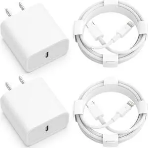 USB C Charger iPhone Charger Fast ChargingMFi Certified2Pack 20W PD Type C Wall Fast Charger Adapter with 6FT USB C to Lightning Cable for iPhone 14Pro Max/13 Pro Max/12 Pro/11 Pro/XR/XS Max/X/8/SE