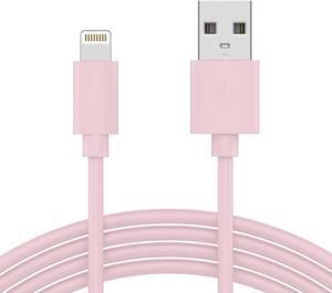TALK WORKS Fast-Charge Lightning Cable - MFi-Certified for Apple iPhone 13, 12, 11 Pro/Max/Mini, XR, XS/Max, X, 8, 7, 6, 5, SE, iPad, AirPods, Watch - 10ft Long Fast Charger, Heavy-Duty Cord, Pink