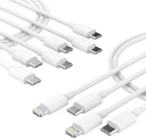 5Pack iPhone15 14 13 USB C Charger Cable 6FT [MFi Certified] 3PCS USB C to USB C Cable and 2PCS USBC to Lightning Cord for iPhone 15 to 8