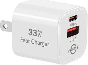 33W USB C Charger Block, Dual-Port Fast Charger for iPhone 16 Pro Max and Samsung S24, White