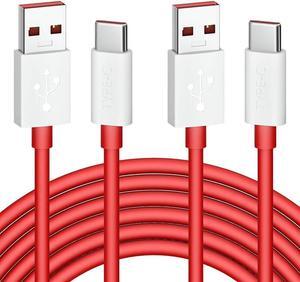 Jelanry 6FT 2-Pack USB Type C Cable for OnePlus 8 Pro, 80W 65W for SuperVOOC/Warp/Dash Charging Cable Rapid Data Syncing Fast Charger USB C Cable for OnePlus 13 12 12R Open 11 10 8 7T Pro 7 6T, Red