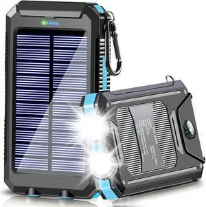 Solar Charger Power Bank 39800mAh Portable Charger Fast Charger USB C Port Built-in Led Flashlight and Compass for All Cell Phone and Electronic Devices