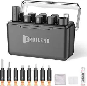 Ordilend for iPhone Cleaning Kit for Charging Port Cleaner, Multi-Tool iPhone Cleaner Repair Lightning Cable, Cell Phone Cleaning Kit for iPad, Connectors, Speaker, Airpod with Storage Case