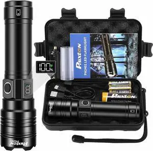 Rechargeable Flashlights 2000 High Lumens Long Range 3280 FT Super Bright USB C LED Flashlight Long Lasting 15 Hours Powerful Multifunctional Strong Flash Lights for Emergency Security Camping