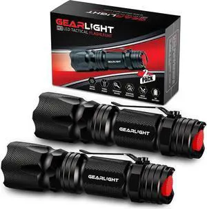 M3 Mini LED Flashlight - 2 Bright Small Tactical Flashlights with High Lumens and Pocket Clip for Camping Outdoor & Emergency Use ? - Black