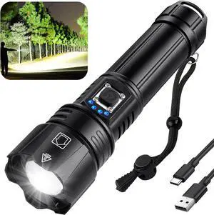 Rechargeable Flashlights High Lumens 990 000 Lumen Brightest Led Flashlight with 5 Modes & 12H Long Runtime Powerful Waterproof Handheld Flash Light Super Bright Flashlight for Home Camping