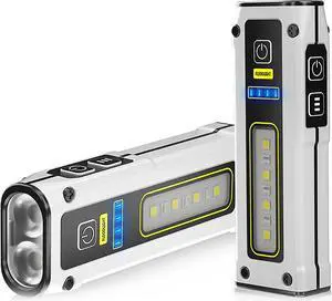 Portable Rechargeable LED Work Light, Mini Magnetic Flashlights for Mechanics with COB Sidelight, Small Multi-Use Waterproof Super Bright Car Repair Emergency Trouble Light