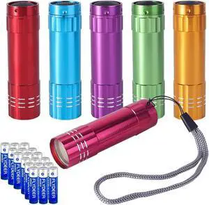 KunHe 6 Pack Stocking Stuffers Small Mini LED Flashlight Christmas Gifts COB Flashlights for Kids 100 Lumen with Battery Bright Camping Flash Light