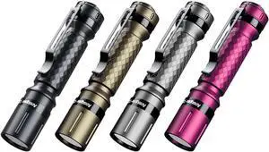 4 Pack 3 Modes Small Mini Flashlights LED Powerful Portable Pocket Compact light AAA Battery