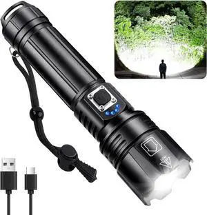 Rechargeable Flashlights High Lumens, 990,000 Lumens Brightest Flashlight, 5 Modes Super Bright Led Flashlight, 12H Running time, Handheld Flashlights for Home/Camping, Flash Light IPX6 Waterproof