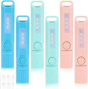 6 Pack Rechargeable Flashlights USB C Mini LED Flashlights for Kids Camping Lantern Combo Flashlight Ultralight Zoomable Flashlights for Boys Girls Gift Camping Hiking Night Reading (6 Pack)