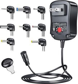 15W Universal AC Adapter 3V 4.5V 5V 6V 7.5V 9V 1500mA 12V 1250mA DC Switching Power Supply for CCTV Security IP Camera Keyboard Speaker Router Household Electronics 12W Compatible