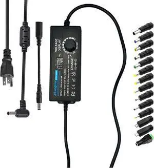 Adjustable Power Supply 9V~36V 4A 144W Universal Power Adapter,100V-240V AC to DC Converter with 5.5x2.5mm 14 Tips & Polarity Converter for LED Strip Light Printer Speaker CCTV Camera -4A Max