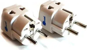 European Adapter, Travel Adapter 2 Pack European Power Adapter Schuko Plug Adapter,Universal Plug Adapter for Germany France Denmark Iceland Netherlands Finland Russia Greece Spain etc Tmvel
