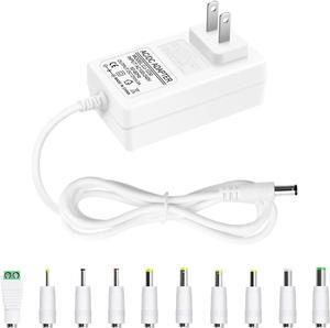 12V DC Power Supply 12V 3A Power Adapter 36W AC 100V-240V to DC 12Volt 3amp AC/DC Charger Power Cord 12V 2.5A 2A 1.5A 1A 800mA 500mA for Security Camera GPS Webcam Microphone Receiver w/ 10TIPS